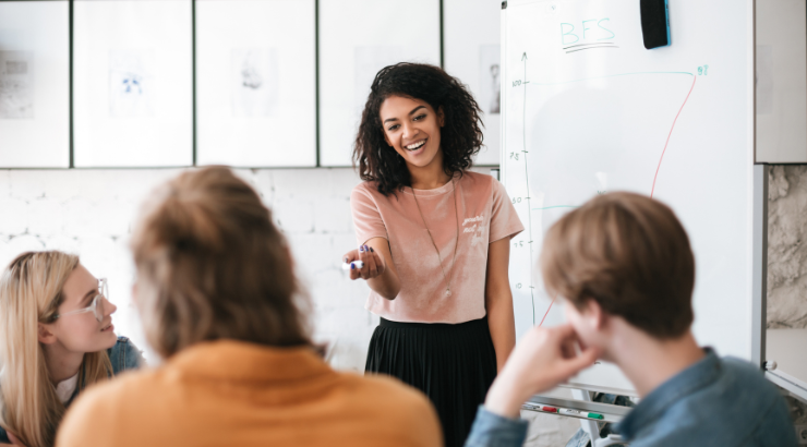 Woman teaching professional development training